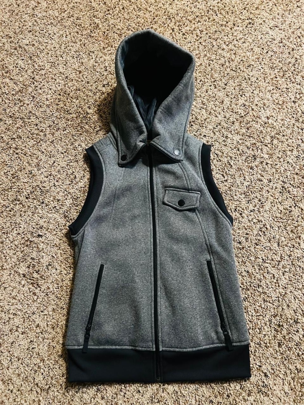 Burton Gray Sleeveless Hooded Vest